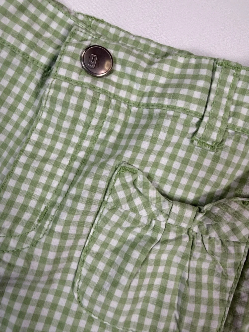 GYMBOREE‎ Green Gingham Shorts Girls Size 4 Cottagecore Preppy Spring Summer